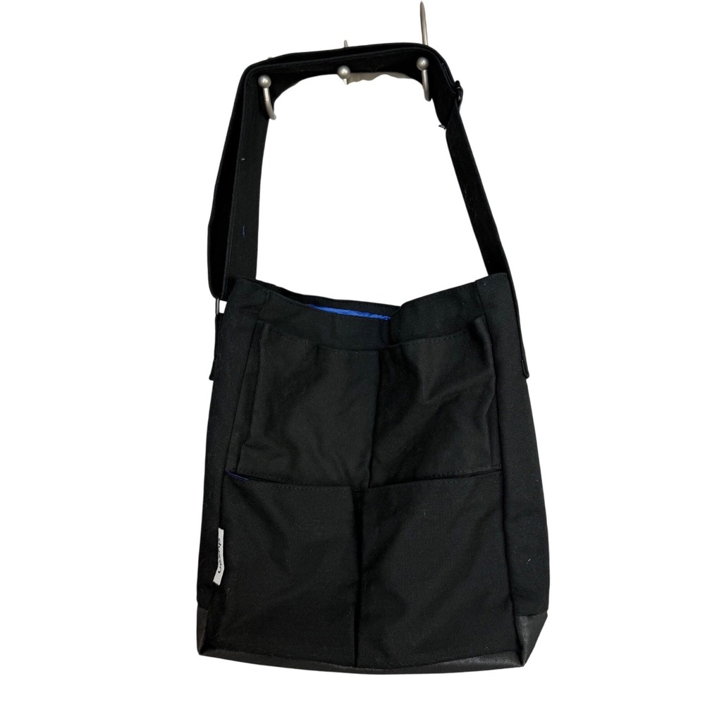 Dyson Black Canvas Tool Crossbody Bag‎ Utility Multi-Pocket Blue Lining